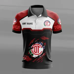 LIGA MX Deportivo Toluca Personalized Name MultiColor Polo Design ST2603