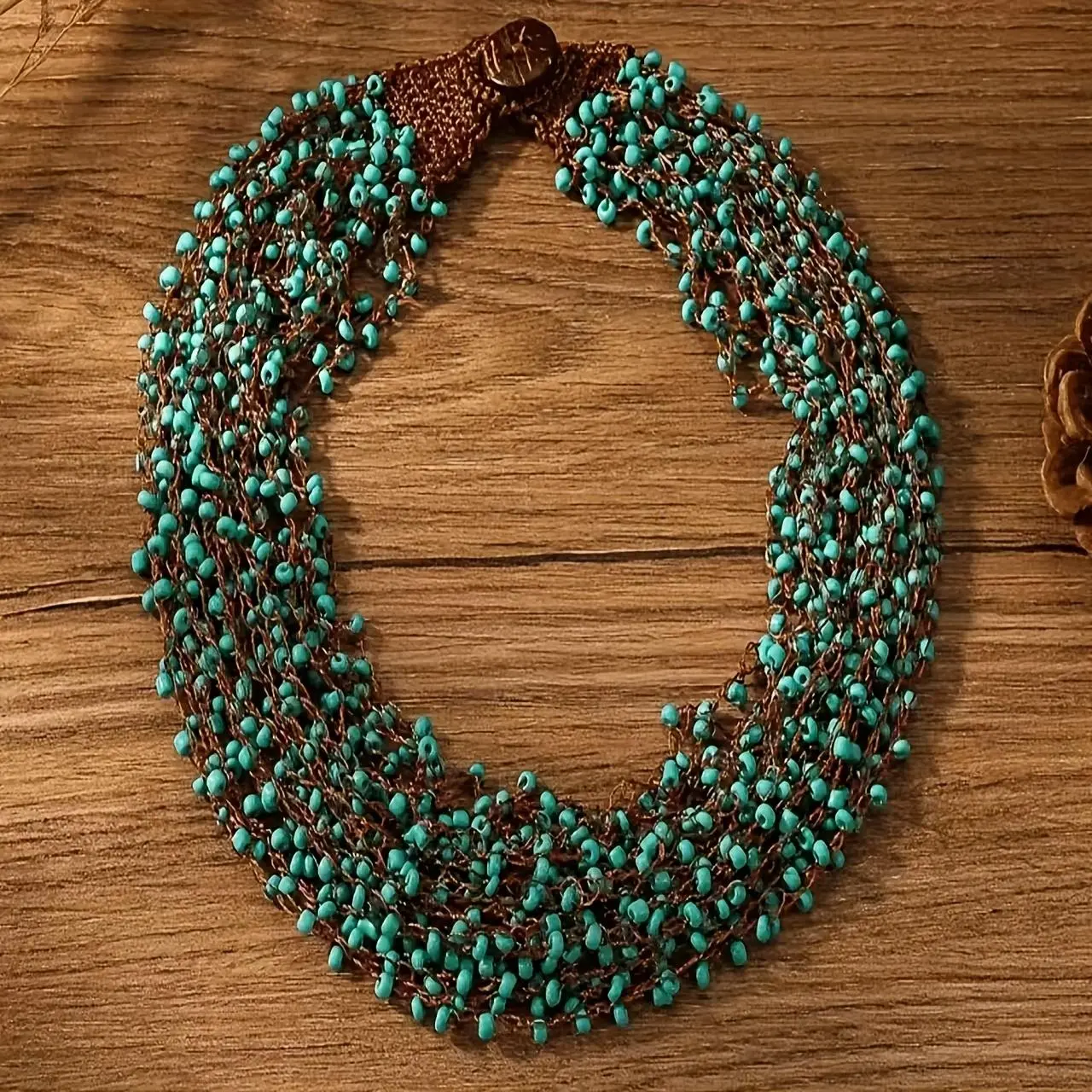 Bohemian Multi-Layer Hook and Bead Necklace - Handmade Layered Beaded Chain, Retro Suitable for Daily Wear & Parties, Bead Embellished Necklaces, Bobo Style Necklaces