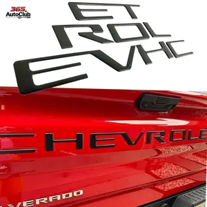 Tailgate Insert Letters 3D Emblems Badge with Strong Adhesive Matte Black Compatible with Chevy Silverado 2019 2020 2021 2022 2023 2024 2025 Automotive Exterior Decoration Accessories