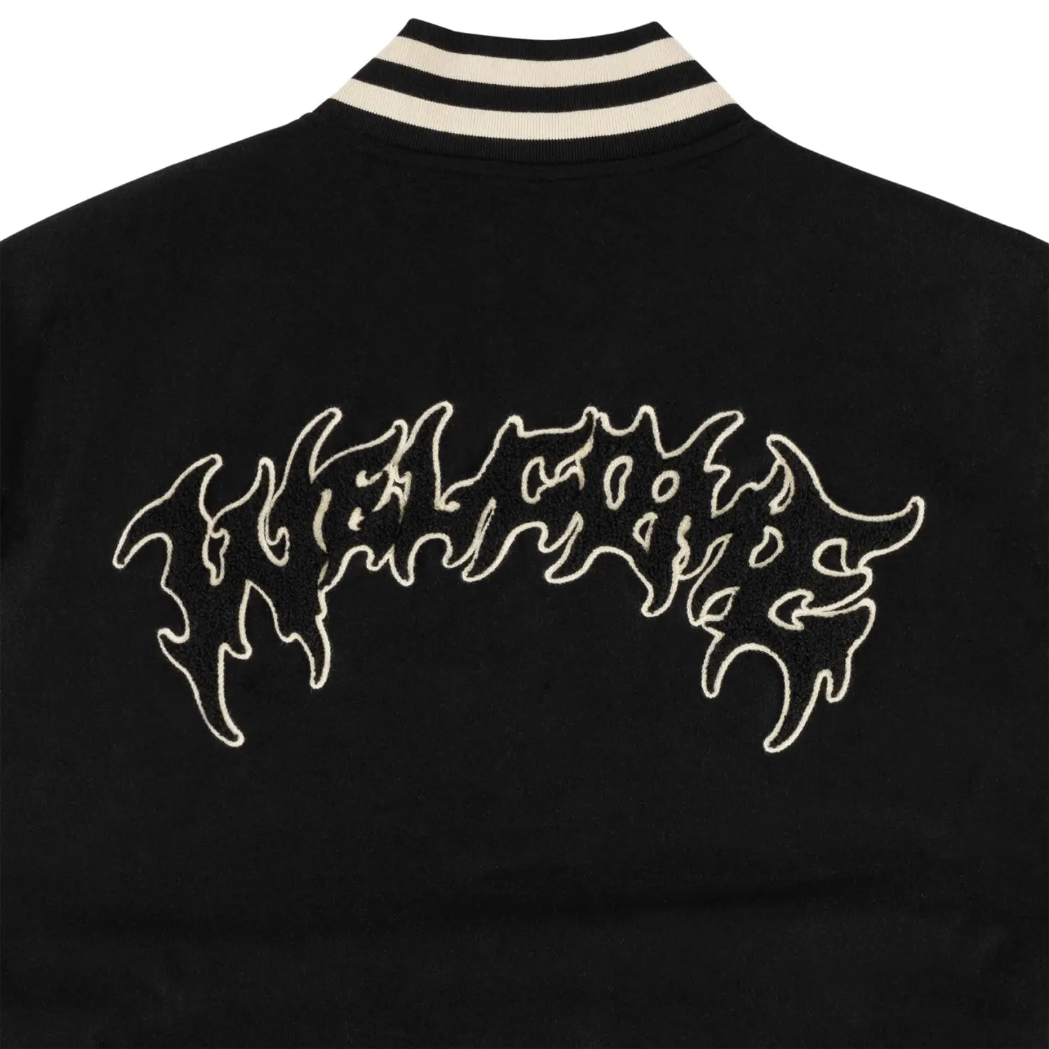 Welcome Skateboard Jacket Barb Varsity Jacket Black/Bone - TikTok Shop