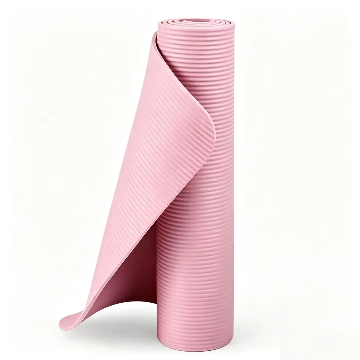 Unisex Large Size Pink NBR Foam Yoga Mat - 180x60cm Home Fitness Equipment, Soft Rebound, Shock-Absorbing, Foldable, Portable for Home Yoga & Pilates
