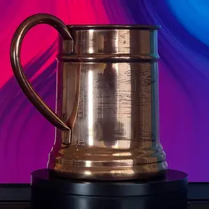 Antique Copper 1 Bands mug- Elegant Copper Mug with Unique Design for Everyday Use