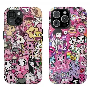 Kawaii Cartoon  T-To.ki.doki Collage Phone Case|Tough Phone Case|Compatible for iPhone 17Air 16Promax 15 14 13 12 11 and for Samsung Galaxy S22-S25|Gift for Girls Women|Cute Phone cases