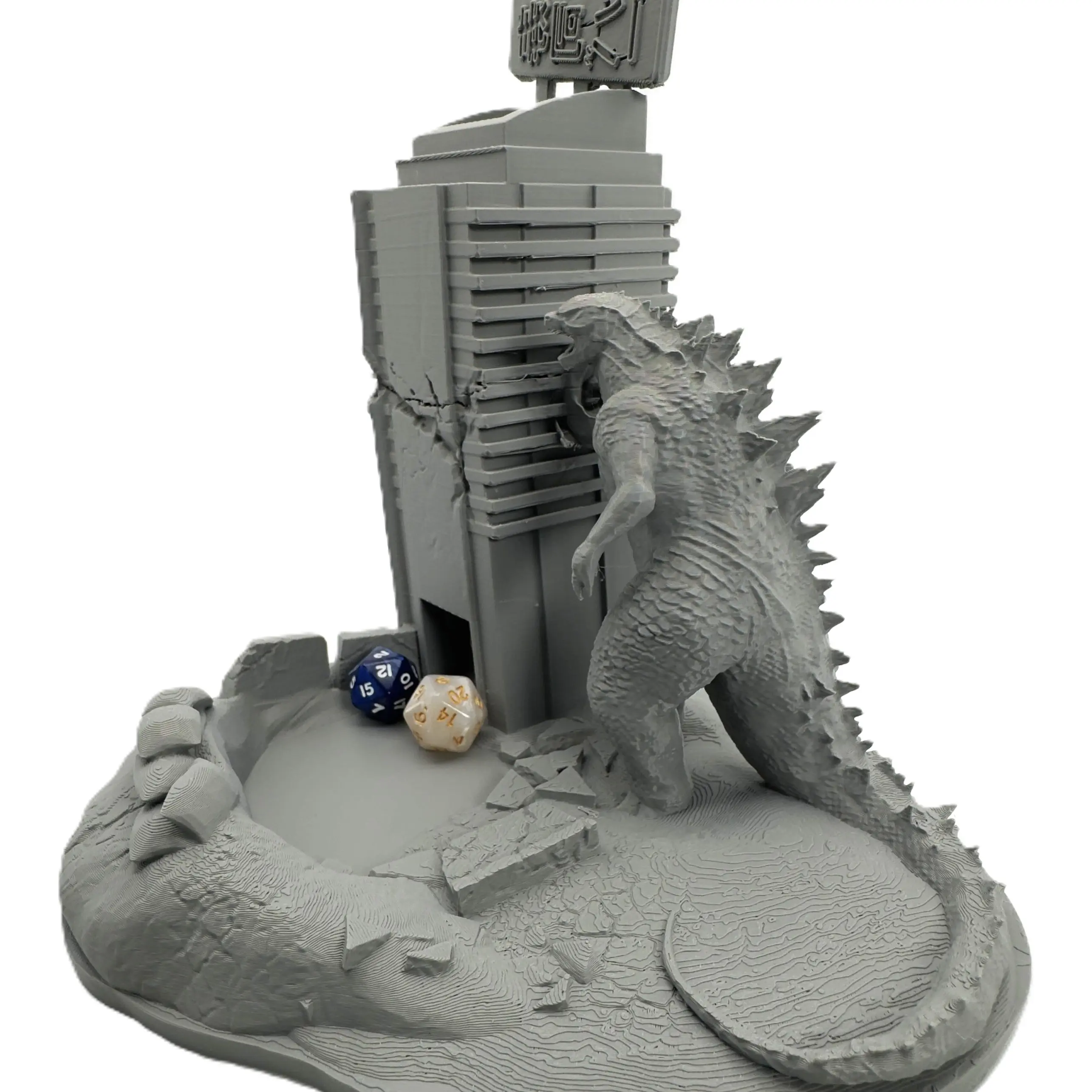 Godzilla Themed Dice Tower - Kaiju Dice Roller for DnD Campaigns, RPG, and Tabletop Games