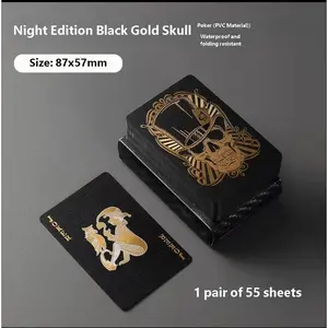 (4packs)Gold Foil Poker Set, Playing Cards, Handmade Durable Waterproof Petal Material, Perfect for Family Gatherings & Holiday Gifts, Elegant Packaging, Family Fun Game