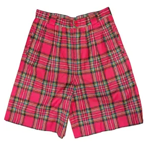 GIORGIO SANT’ANGELO High Waist Tartan Plaid Shorts