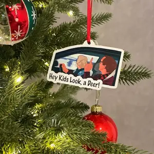 Hey Kids Look, a Deer Clark funny ornament- National Lampoons Christmas Vacation acrylic-wood ornament