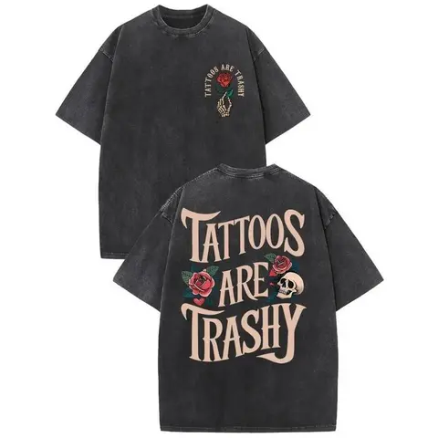 Men's Classic Loose Vintage Cotton Tshirt - Unisex Streetwear Clothing, Short-Sleeve Crewneck Drop Shoulder, Vintage Wash, Custom Orders Double-Sided Digital Printed Graphics, Soft Summer Sports Top