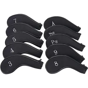 Sword & Shield sports Neoprene Zipper Golf Club Iron Head Covers Iron Covers 10pcs/Set