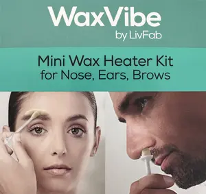 WaxVibe by LivFab - Your Personal Eyebrow, Nose and Anywhere Waxing Kit Body Care Smooth Hair Removal Applicator Coconut Sensitive