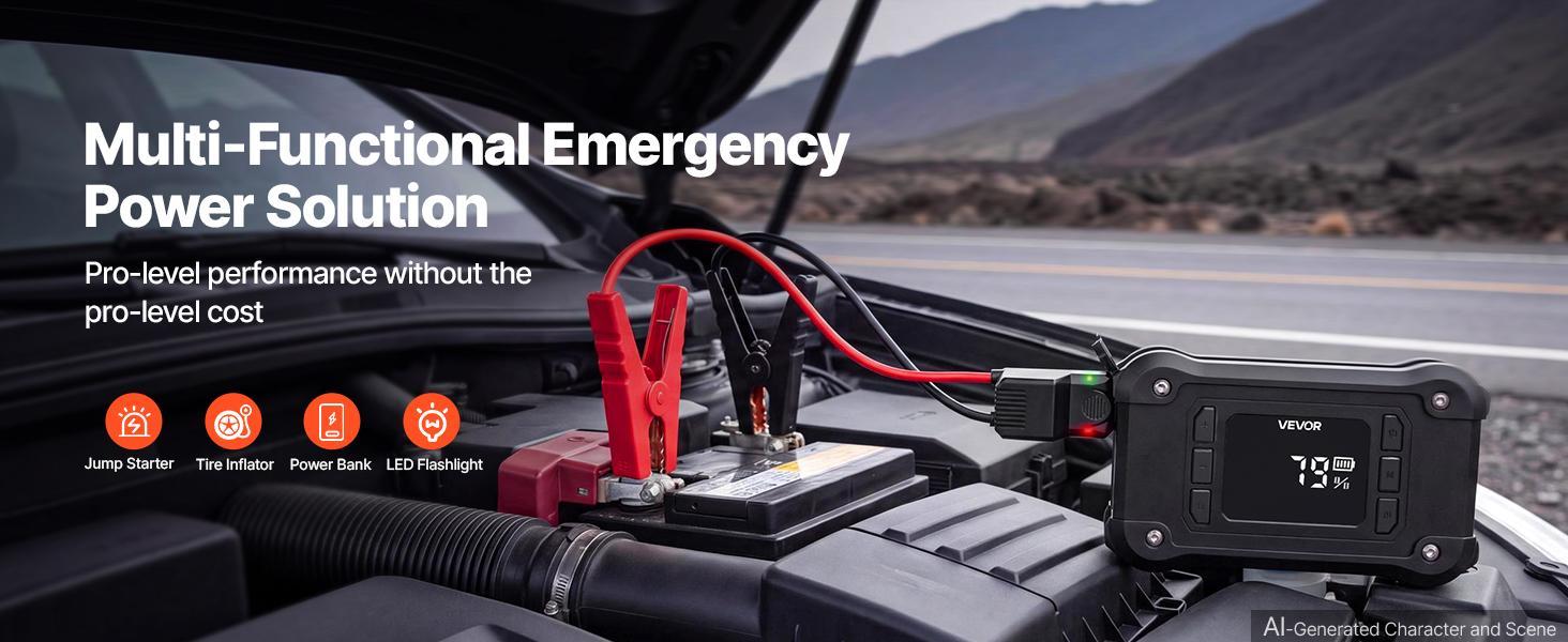 【BackToSchool】VEVOR Jump Starter with Air Compressor 8000A Peak Car Battery Jump Box, Portable for 9.0L Gas / 8.0L Diesel, 150 PSI Auto-Shutoff Tire Inflator, Power Bank, 12V Battery Charger, with LED Flashlight 【BackToSchool】VEVOR Jump Starter with Air Compressor 8000A Peak Car Battery Jump Box, Portable for 9.0L Gas / 8.0L Diesel, 150 PSI Auto-Shutoff Tire Inflator, Power Bank, 12V Battery Charger, with LED Flashlight