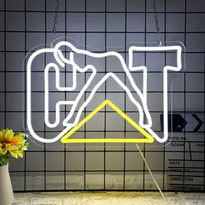 CAT Truck Style LED Neon Light Sign,Bold Neon Sign for Wall Decor, Garage, Man Cave, Workshop,Eye-Catching Industrial Neon Signs Gift for Men, Mechanics,Room Decor