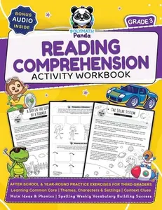 3rd Grade Reading Comprehension Activity Workbook: Learning Common Core Themes, Characters & Settings Context Clues, Main Ideas & Phonics Spelling Wee -- Polymath Panda - Paperback