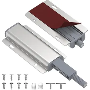 2 Pack Heavy Duty Magnetic Push Open Door Latch, Magnetic Touch Release Latch Hardware for Hidden Doors, Cabinet, Drawer, Wardrobe and Kitchen Doors