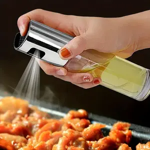 1pc, Stainless Steel Olive Oil Sprayer - Kitchen Cooking Oil Spray Bottle with Glass Oil Can - Easy to Use and Clean - Perfect for Healthy Cooking and Baking - Kitchen Oil Dispenser