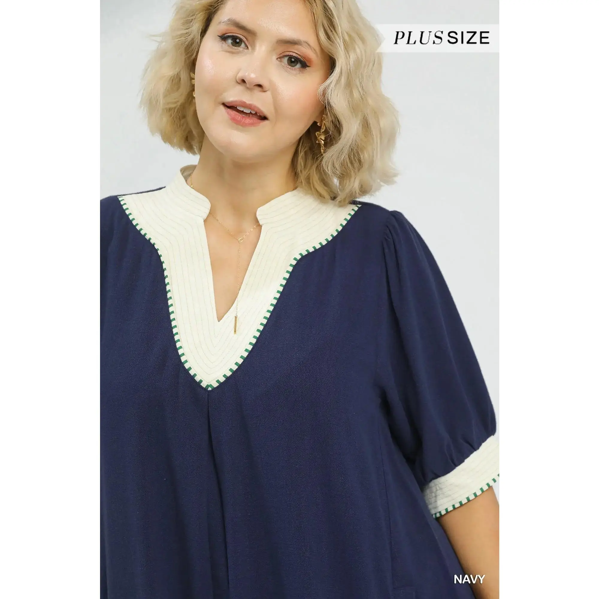 Umgee Navy Linen Dress Umgee Navy Linen Dress