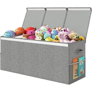 Extra Large Toy Box Chest with Lid, Kids Toy Storage Organizer for Boys Girls, Big Toy Bin Basket for Living Room Playroom Nursery (40" x14" x16")