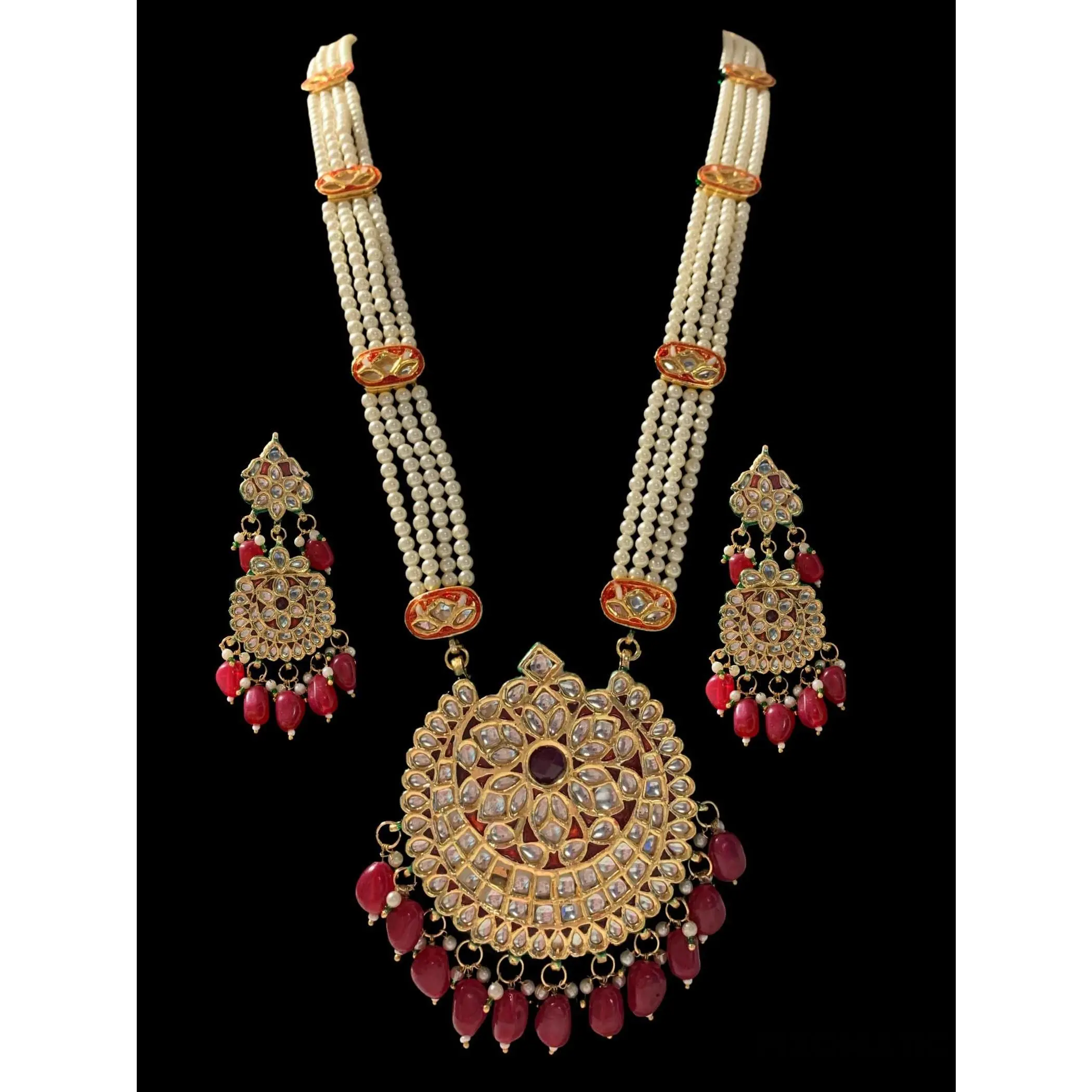 Barira kundan meenakari Rani haar ( READY TO SHIP )