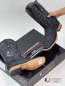 LA HERRADURA EST. MEGA NEGRO MATTE SQUARE TOE BOOT