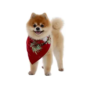 Pet Bandana in Pineapple Garden Red