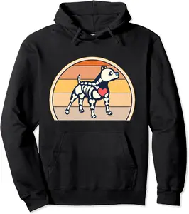 Dia De Los Muertos Pitbull Skeleton Costume Halloween Dog Pullover Hoodie - Sarahreb Shop 92B09FZVQWPJ