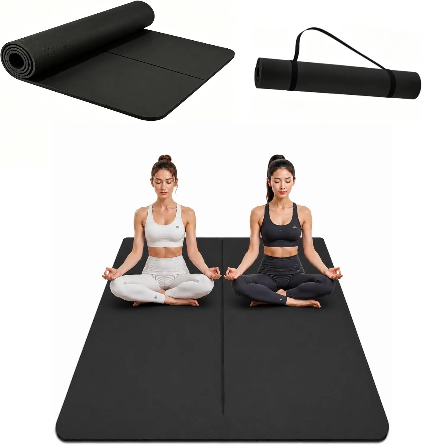 Large Yoga Mat, Various colors Yoga Mat 6x2 ft/6x4 ft with Alignment Lines ,0.4in Thick Yoga Mat, Double-Sized Yoga Mat, Extra-Wide Yoga Mat Fitness Mat,Tear-Resistant,  Thick Non-Slip Yoga Mat Exercise Mat for Home Workouts,camping essentials
