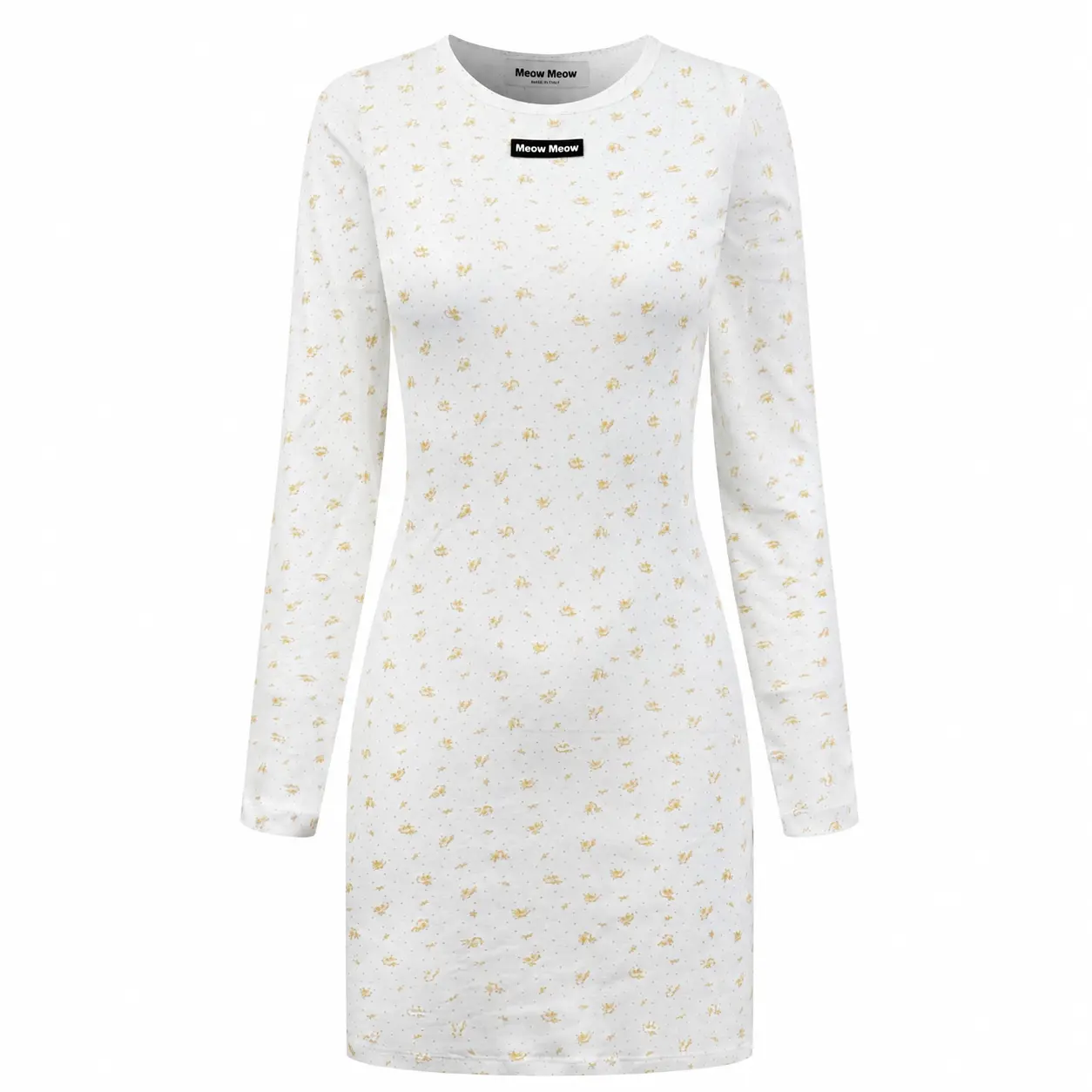 Women's Floral Ribbed Jersey Dress, Breathable Casual Womenswear
