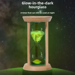 Ornament timer, small hourglass, mini luminous glass sand timer, kids' toothbrushing timer, birthday souvenir gift for children