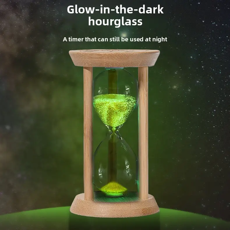 Ornament timer, small hourglass, mini luminous glass sand timer, kids' toothbrushing timer, birthday souvenir gift for children