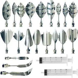 Woohome Art Cake Tools, 22 PCS 3D Gelatin Jelly Tools Includes 20 PCS Gelatin Tools and 2 PCS 10ml Syringe Pudding Pastry Nozzles for Cake Decoration, Jelly Cake making