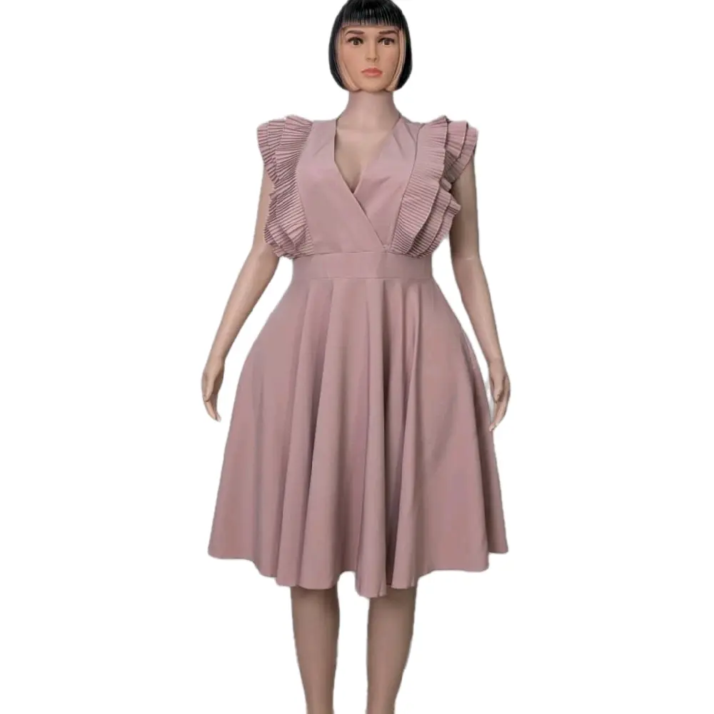 women's solid midi occasional dress with ruffles women's solid midi occasional dress with ruffles