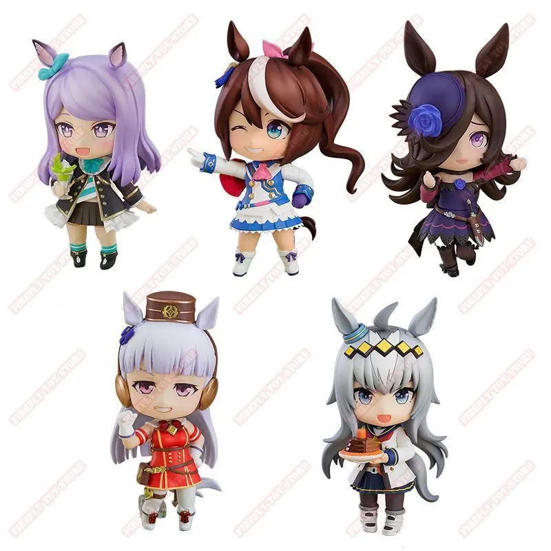 Pretty Derby Animation Game Peripheral Action & Toy Figures - Gold Ship, Tokai Teio, McQueen Movable Model Collection (about 10cm, Foam Box Packaging, Greatly Reduce Damage)