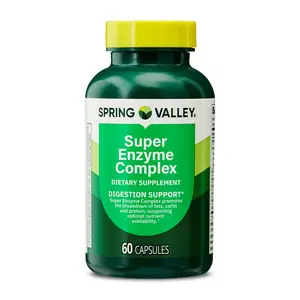 Spring Valley Super Enzyme Complex – 60 Capsules for Digestive Support - Dietary Supplement for Digestive Health - Healthcare, Fitness, Edible