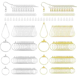 483 count Earring Making Kit with Beading Hoop Earring Finding Component Accessories,Earring Hooks,Jump Rings,Earring Backs for  Making DIY Craft