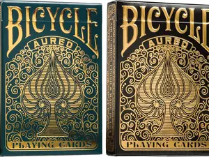Bicycle Playing Cards 2 Deck Aureo Collector’s Bundle, Green and Black
