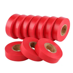 10-Pack Red Electrical Tape , 3/4 in x 66ft, Industrial Grade UL/CSA Listed High Temp Electrical Tape Electric Super Vinyl