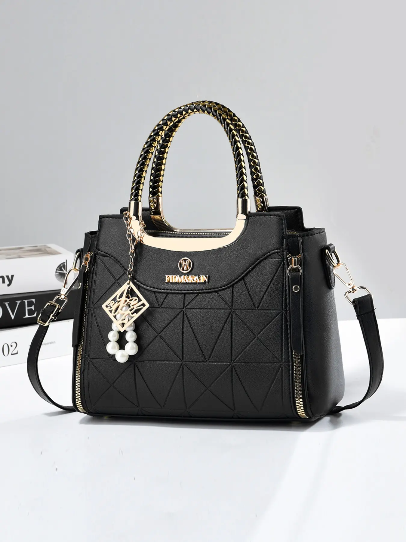 Elegant Quilted PU Leather Commuter Handbag, Women's Multi-Use Crossbody Handheld & Top Handle Bag for Daily Commute & Travel