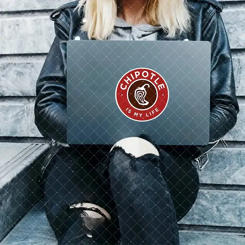 Chipotle Magnetic Car Sticker - Self-adhesive, Matte Surface, Irregular Shape - Suitable for Laptops, Cars, Suitcases, Bumpers, Refrigerators, Windows, Toolboxes, and Motorcycles - Only Suitable for Smooth Surfaces