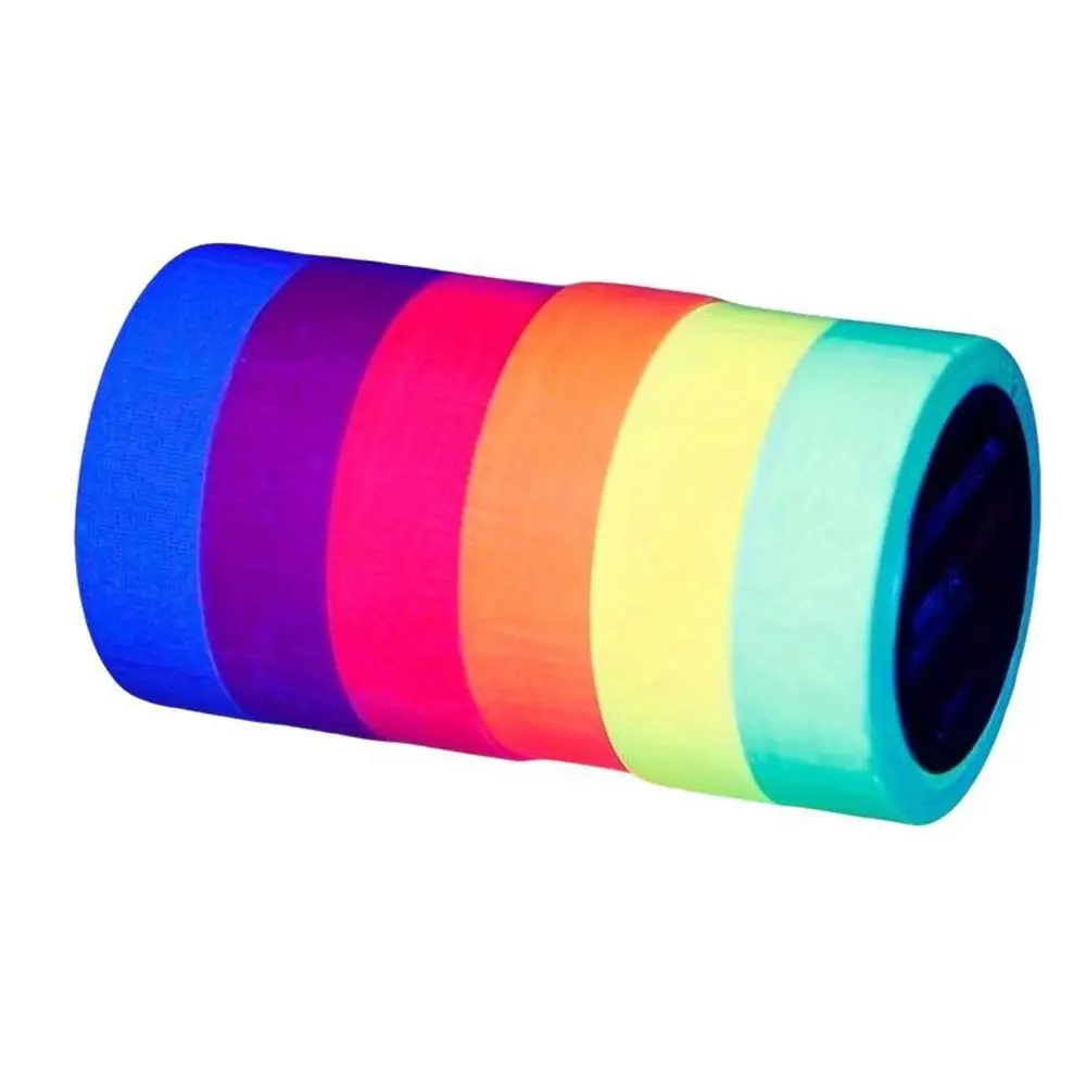 Yitap Fluorescent Night Glow Tape, 6 Rolls Party Decorations, Party Decoration Supplies for Party and Stage Floor Decoration, Ideal Event Lighting Effect