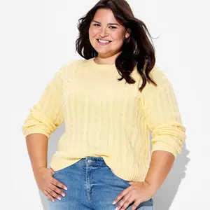 Women's Crewneck Pullover Sweater - Wild Fable Yellow 2X