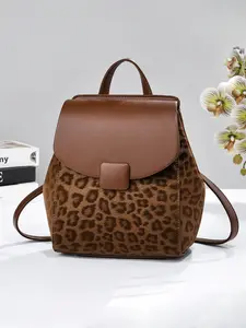 Leopard Print Women's Backpack, Large Capacity Rucksack, Casual Versatile Bag for Business Trips, Shopping and Travel, Must-have Women's Backpack Available in Multiple Colors