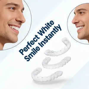 【3 PACK】Snap On Veneers Smile Hack for Instant Confidence - Porcelain Look 1-Minute Custom Fit, Moldable Comfortable Unisex, Photo-Ready Hide Stains & Missing Teeth Daily