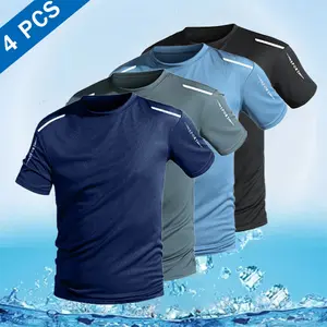 Men's Summer 4-Pack T-Shirts - Quick-Dry Fabric, Lightweight & Breathable for Gym, Outdoor Activities & Everyday Wear