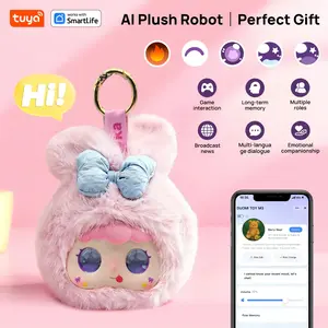 Tuya Smart AI Plush Toy - Multi-language Dialogue / Game Interaction / Long-term Memory / Emotional Companionship, Portable Keychain Design, Top Christmas Gift Choice, Smart Doll for Kids & Adults