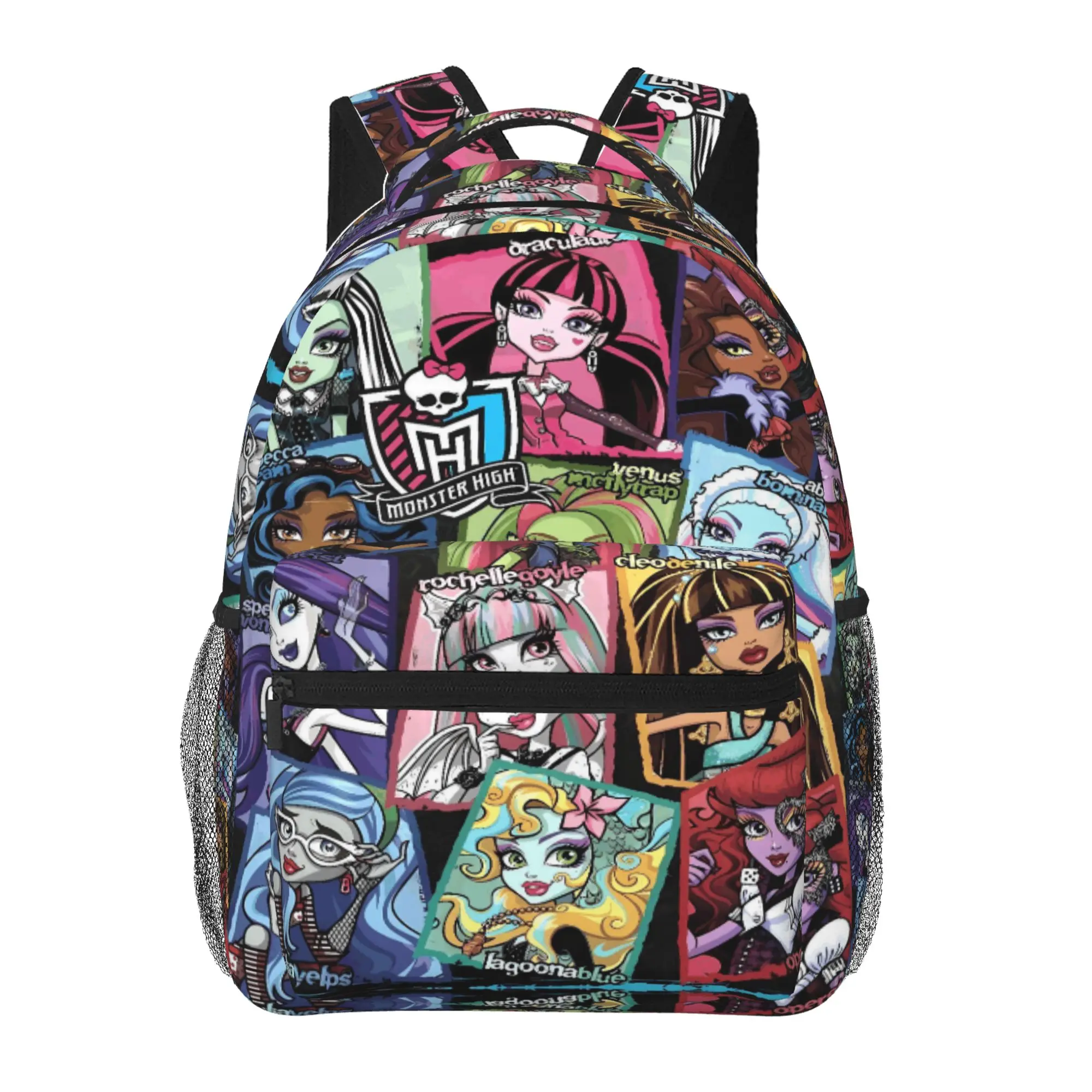 Casual Monster high Outdoor Backpack Monster high dolls Laptop Daypack Aesthetic Plush Print Monster high doll Travel Backpack for School Work Camping Women Men, Ideal for Music Festivals, Birthday Gifts & Christmas
