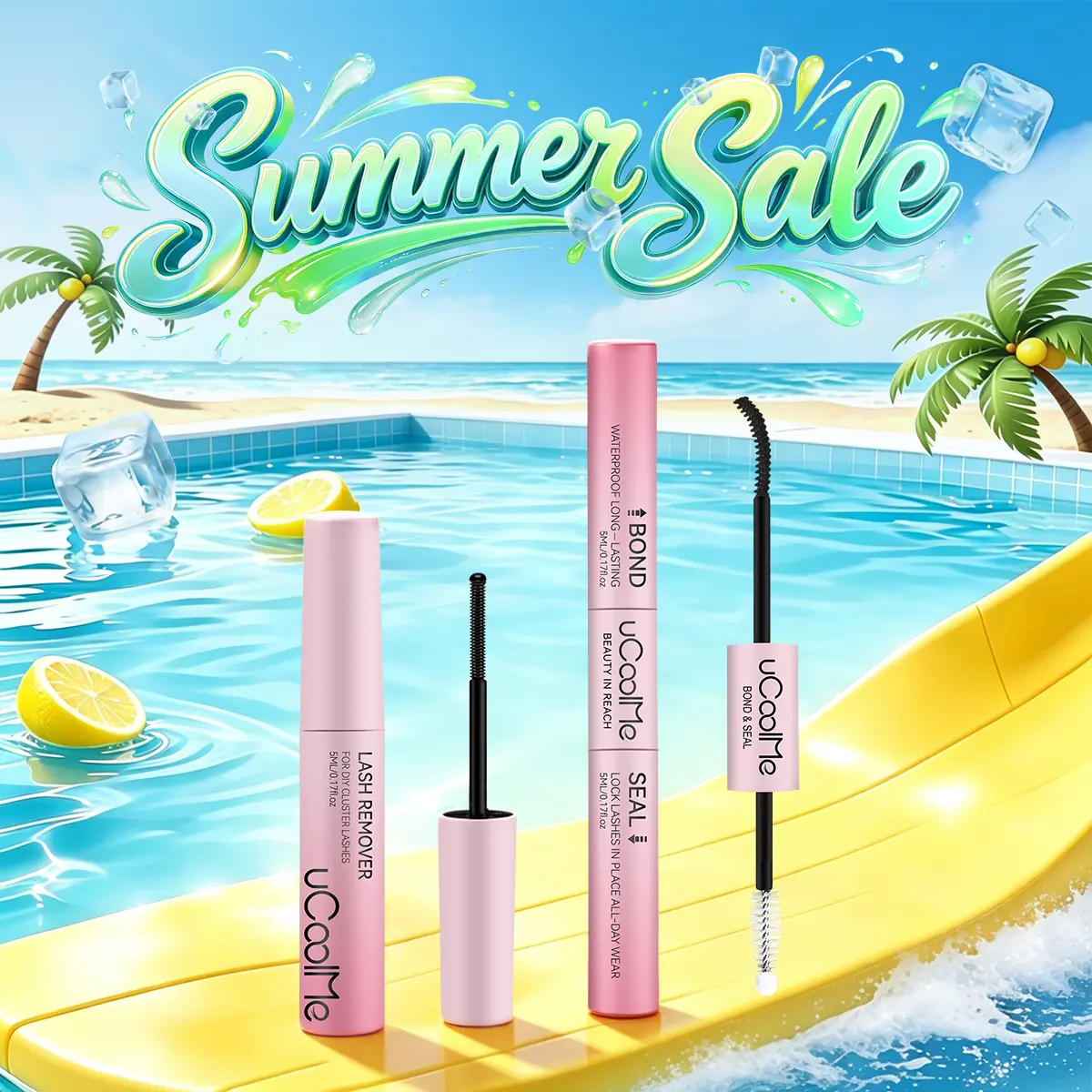 uCoolMe [New Upgrade] 2-in-1 Bond & Seal Waterproof Lash Cluster Glue - Strong-Hold, Beginner-Friendly Cosmetic Adhesive with Included Makeup Remover, Beauty Products, Eyelash Clusters, Waterproof Lash Clusters