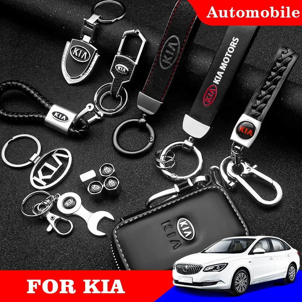 1pcs Kia Car Logo Keychain, Handwoven Key Ring with Suede and Silver Color Shield, Versatile Key Holder and Accessory