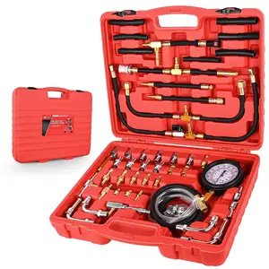 Nilight 48 pcs 0-140 PSI Fuel PSI Fuel Injection Pump Pressure Gauge Petrol Engine Diagnostic Tester Kit