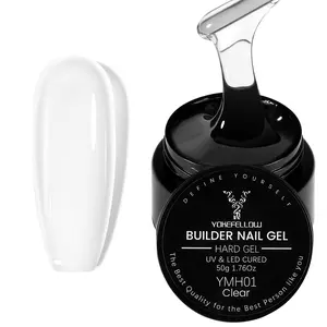 YOKEFELLOW Builder Nail Gel YMH01-Clear 50g 1.76oz HEMA-free TPO-free Self-Leveling Hard Gel Nail Extension Gel UV LED Lamp Cured for or Beginners & DIY Home Salon Manicure