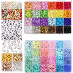 3mm 11300pcs+ Seed Beads for Jewelry Making, Small Glass Beads for Bracelets, Friendship Bracelet Set with Letter Beads Love Heart Luminous Beads, Suitable for DIY, Arts and Crafts diy craft gift acrylic  bead pixie  beads Colorful Clay Beads Bracelet Kit